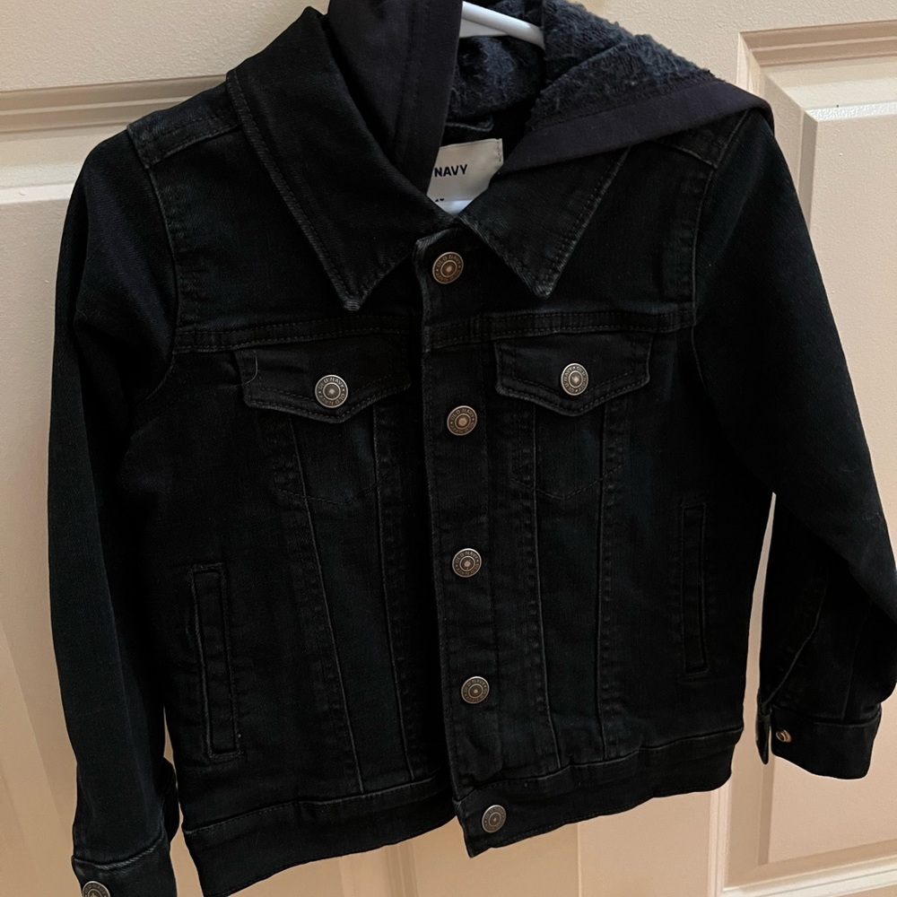 Old Navy - Bous 4T Blue Corduroy Jacket with Fur and Hood